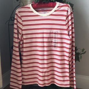 100% cotton Basic Editions longsleeve striped T-shirt